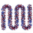 thumbnail image 2 of Bxaolu 6.56Ft Patriotic Glitter Tinsel Garland Decoration, Red White Blue Metallic Tinsel Twist Garland, 4th of July Decor Parade Golf Shiny Tinsels for Car Bike Independence Day Memorial Day Decor, 2 of 7