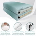 thumbnail image 4 of Twin XL Quilt Set 68''x98'', Teal Yellow Ombre Lightweight Summer Bedspread Coverlet Set with 2 Pillow Shams, Farmhouse Modern Gradient Art Breathable All Season Quilt Bedding for Dorm/Guest Room, 4 of 9