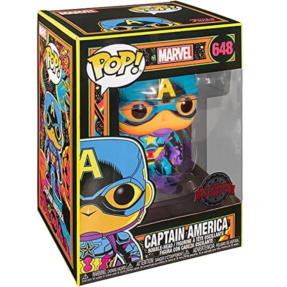 Funko 48845 Marvel Black Light Captain America Collectable Toy, Multicolour