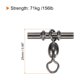 thumbnail image 2 of Conector Giratorio, 156lb Acero Inoxidable Cruce de Línea de 3 Vías para Pesca, Negro Paquete de 50, 2 of 7