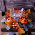 thumbnail image 5 of DefiDgd Faux Pumpkin Maple Leaf Candle Ring Wreath,Fall Decorative Floral Candle Holder Ring for Thanksgiving Halloween Dining Table Centerpiece Mantel Farmhouse Home Party Decor(E), 5 of 8