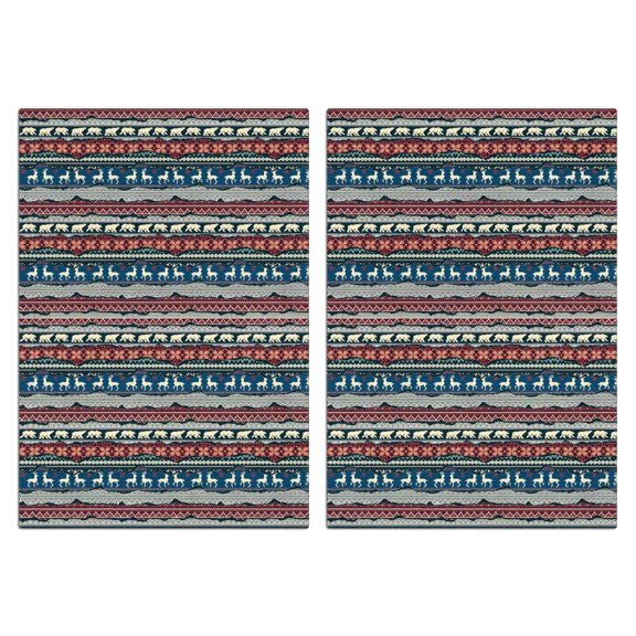 2 Pcs Funny Kitchen Towels,Multicolor Christmas Reindeer Pattern Microfiber Dish Towels,Kitchen Tea Towels,Kitchen Towel Set (18" X 26")