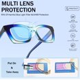 thumbnail image 4 of GFDYREE 3 pack Oprah style Spring hinge Readers Blue Light Blocking Computer Square Reading Glasses for Women Men, 4 of 6