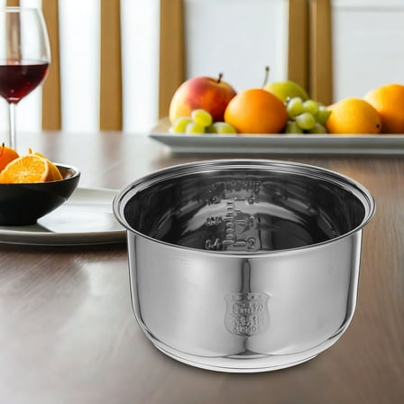 OULII Stainless Steel Inner Cooking Pot for Kitchen Silver Nonstick Replacement Bowl for Rice Cooker 3 L