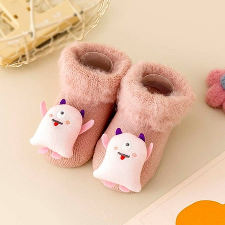 

〖Yilirongyumm〗 Baby Shoes Autumn And Winter Comfortable Baby Toddler Shoes Cute Cartoon Monster Shape Children Cotton Warm Breathable Soft Non Slip Floor