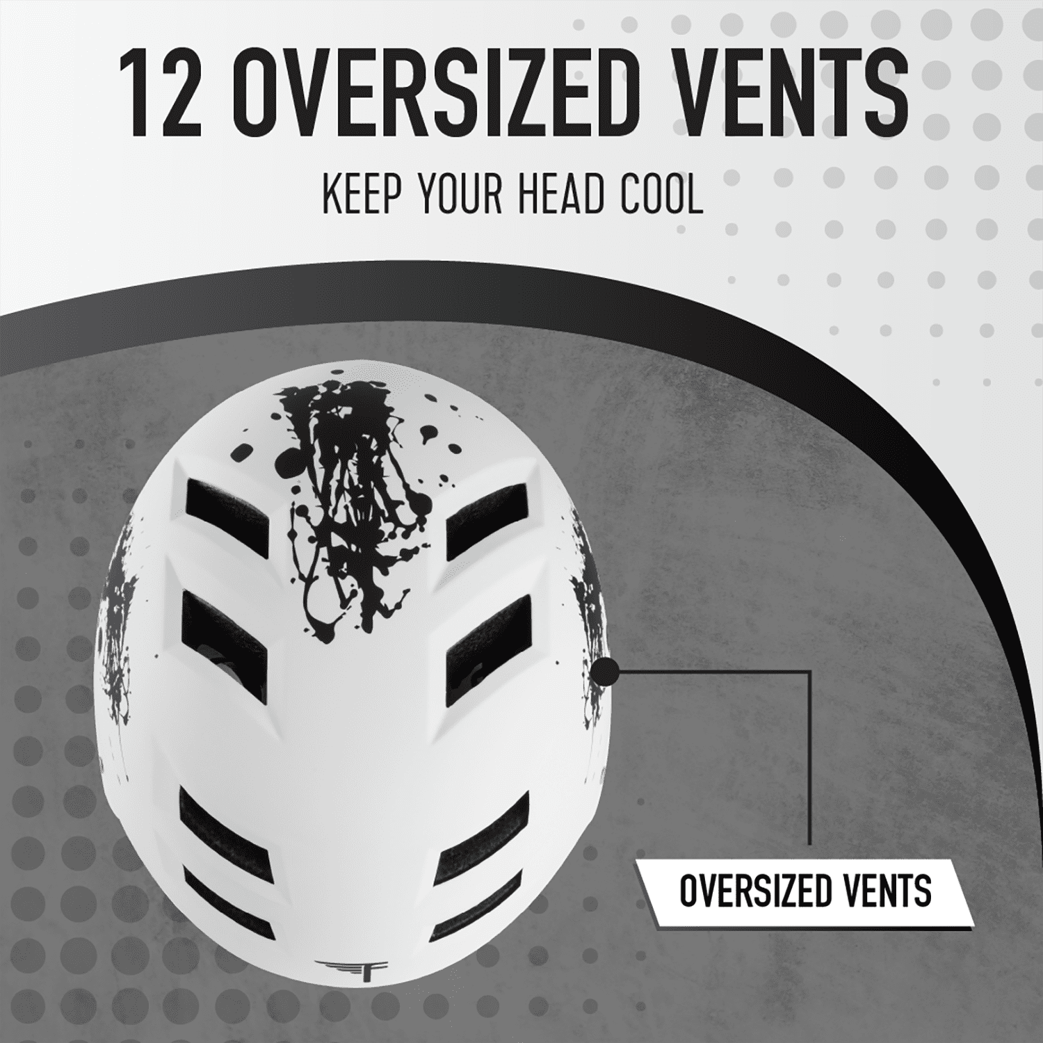 Flybar Multi Sport, Skateboard and Bike Helmet, For Kids and Adults, Ages 6+, Splatter, S/m
