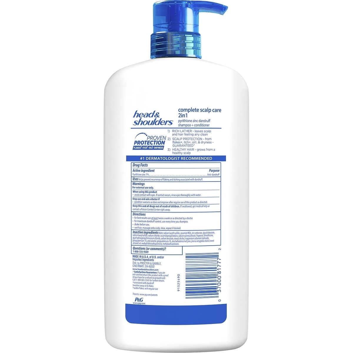 Head and Shoulders 2-in-1 Complete Scalp Care Shampoo and Conditioner 40 Ounce