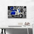 thumbnail image 2 of ARTCANVAS Blue And White Italian Vespa Scooter Canvas Art Print - Size: 26" x 18" (0.75" Deep), 2 of 9