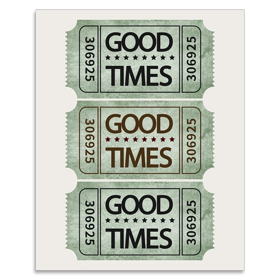 1PCS Vintage Good Times Ticket Wall Art Prints Retro Paper Print Poster Board Art White Cardboard Painting Wall Decor DIY