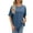 Blue, variant on New Women's Solid Color Round Neck Loose Short-Sleeved T-Shirt Top
