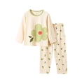thumbnail image 4 of Spazoro Toddler Kids Girls 2PC 100% Cotton Ouifit Sets, Soft & Comfy Flower Print Fall Winter Long Sleeve Casual Shirts and Pants for Loungewear Green Size 4-5 T, 4 of 7