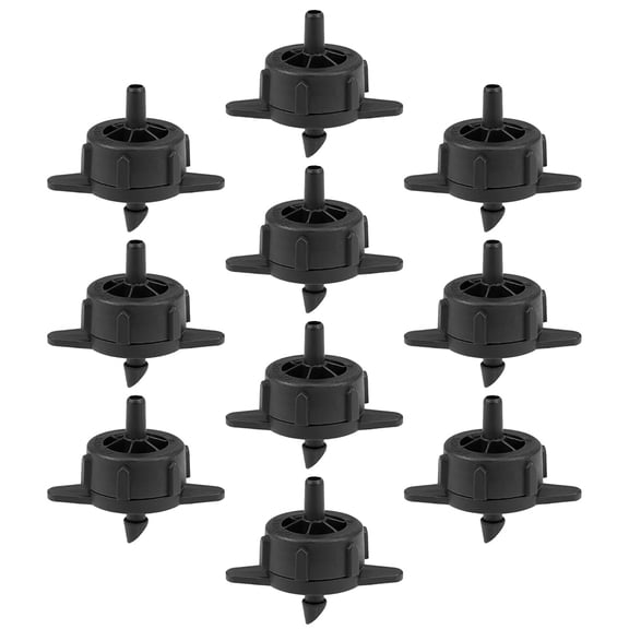 Uxcell Pressure Compensating Dripper 1GPH 4L/H Emitter for Garden Lawn Drip Irrigation with Barbed Hose Connector Black 10Pcs