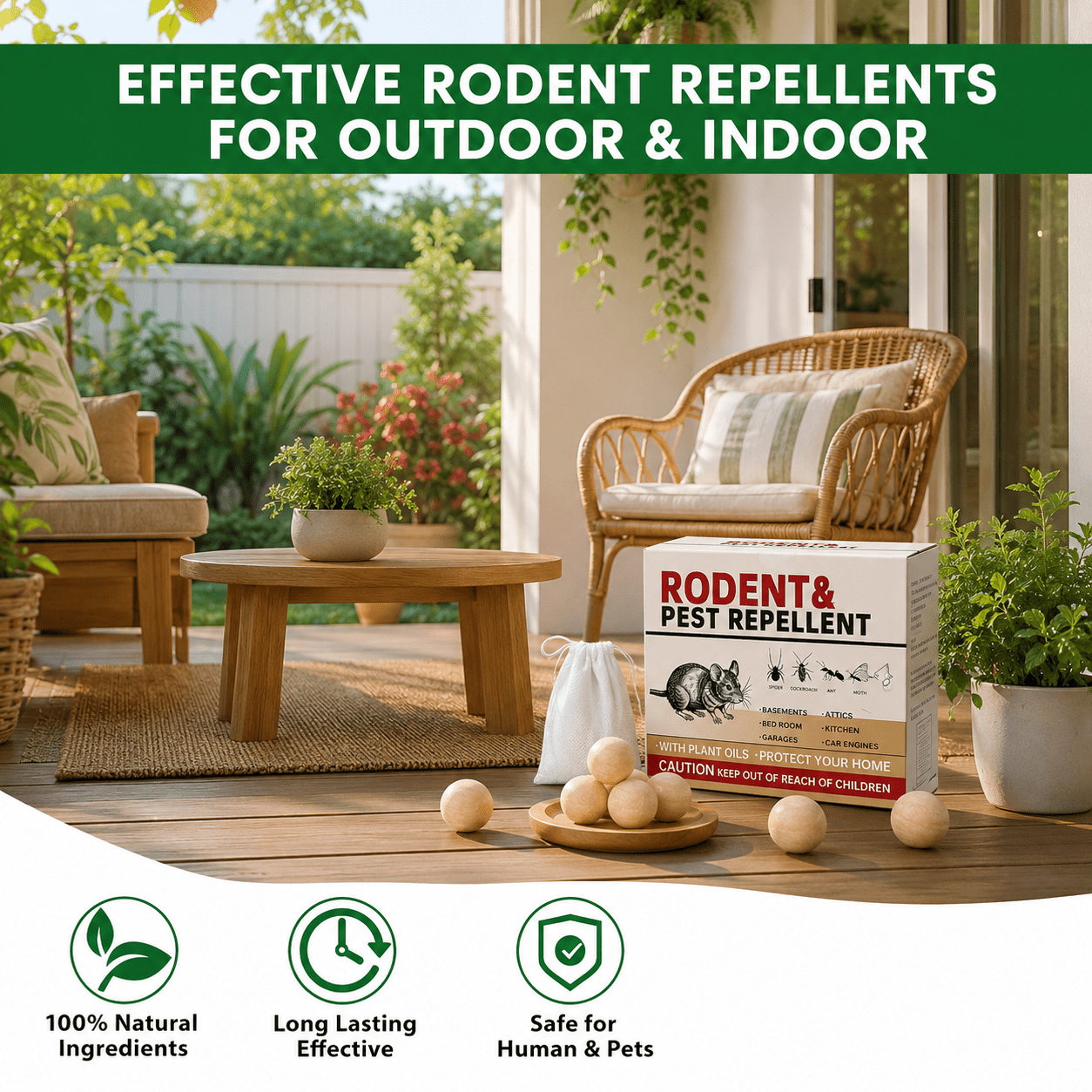 RodentRepellent 72 Balls, MouseRepellent Indoor for House, Car & Garage – Safe & Natural Peppermint Oil Moth Balls for Rodents, Rat & MiceRepellent for Home, Office, & Outdoors
