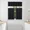 BLACK, variant on 3pc Faux Silk Kitchen Curtain Blackout Lined Solid Color Rod Pocket Short Window Set 2 30"x24"(each) Tier Panel + 1 60"x14" Matching Valance K4 Black