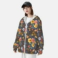 thumbnail image 5 of Goofa Colorful Flowers with Butterfly Printed Women's UPF 50+ Sun Protection Hoodie Jacket Lightweight Long Sleeve Sun Shirt for Women with Pocket Hiking Outdoor-, 5 of 9