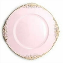Allgala 13-Inch -Pack Heavy Quality Round Charger Plates-Floral Pink-HD80345
