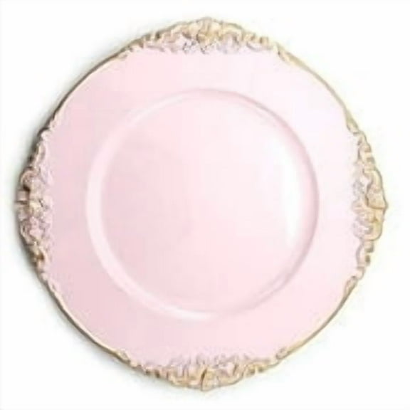 Allgala 13-Inch -Pack Heavy Quality Round Charger Plates-Floral Pink-HD80345