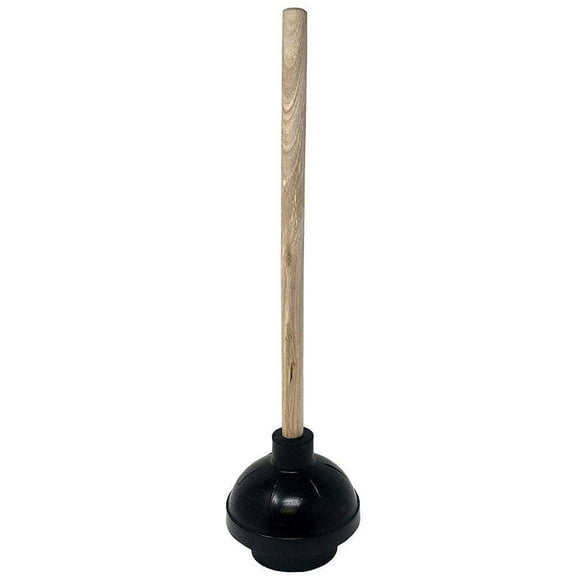 LavoHome Toilet Plunger Double Thrust Force Cup Suction With Long Wooden Handle Fix Clogged Toilets