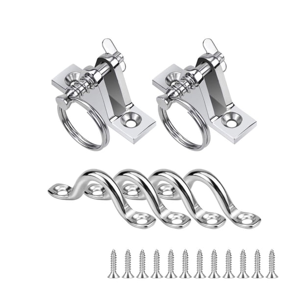 Montaje de bisagra de cubierta de acero inoxidable preperforado 90 grados ajuste barcos de pesca accesorios de fijación de kayak para cordón de 3/8 pulgadas, 2 piezas Inevent TO001130-00