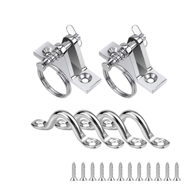 Scienceny Bisagra de cubierta de acero inoxidable de 2 piezas, montaje preperforado de 90 grados, accesorios de fijación para barcos de pesca, Kayak para Herramientas y ferretería Scienceny TO001130-00