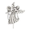 thumbnail image 3 of 925 Sterling Silver Polished & Antique Angel with Flower Pin, 3 of 5