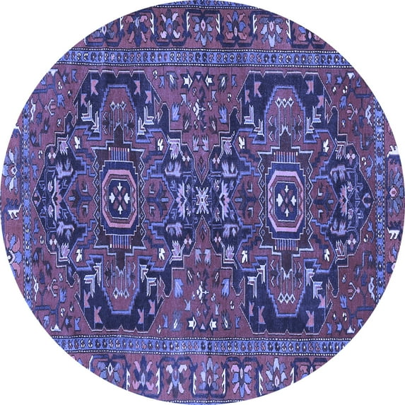 Ahgly Company Indoor Round Persian Blue Traditional Area Rugs, 6' Round
