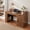 Brown, variant on 55" Barn Door Farmhouse Computer Desk with Charging Station, Storage Cabinet & Pegboard - Writing Desk, Office Desk for Home, Dark Walnut