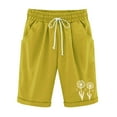 thumbnail image 2 of LOVZFMLL Shorts à Taille Élastique Imprimé Soufflé pour Femmes Jaune m, 2 of 4