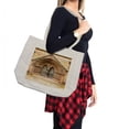 thumbnail image 2 of Rustic Shopping Bag, Medieval Middle Age Door Exit with Gothic Ornate Features Britain Theme, Eco-Friendly Reusable Bag for Groceries Beach and More, 15.5" X 14.5", Cream, by Ambesonne, 2 of 2