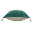 thumbnail image 5 of Laddha Home Designs Loomed Color Block Tassel Fringe Cotton Throw Pillow - 20" - Green and Cream, 5 of 9