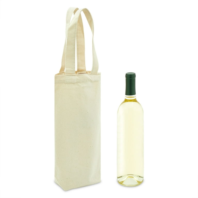 6 Bottle Canvas Wine Bags - Reusable Cotton Wine Totes