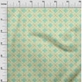 thumbnail image 2 of oneOone Viscose Jersey Fabric Leaves & Geometric Block Print Fabric BTY 60 Inch Wide, 2 of 5