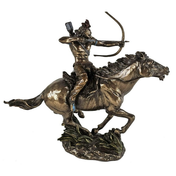 Unicorn Studios WU75818A4 Mohican Warrior on Horseback Shooting Arrow
