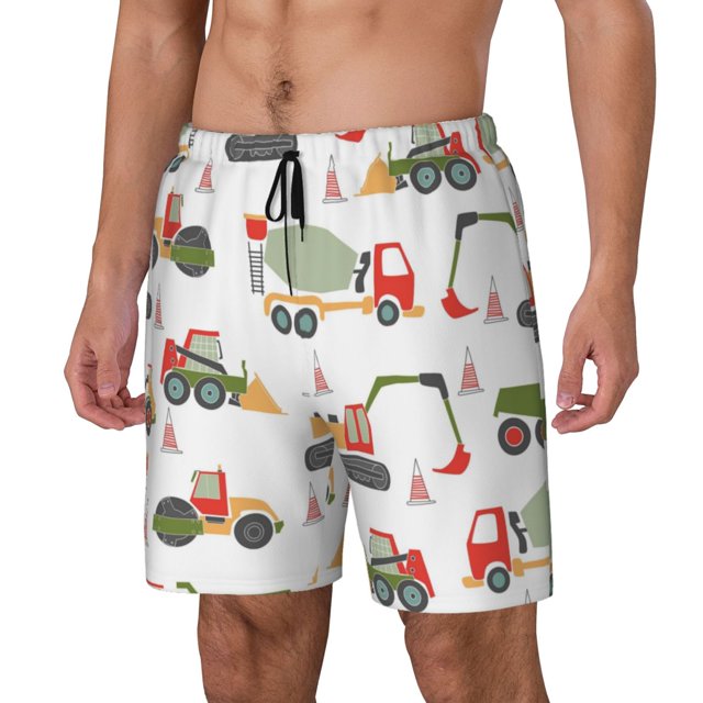 Fotbe Excavator Traje de Baño para Hombre – Shorts de Natación de Secado Rápido con Forro y Bolsillos-Medium
