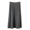 thumbnail image 2 of Lilgiuy Summer Casual Skirt for Women's Pattern Knitting Sweater A-line Skirt Mid Length Skirt Pleated Skirt, 2 of 5