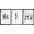 thumbnail image 3 of PixonSign Framed Wall Art Set Group of Black and Gray Fir Trees Canvas Prints Nature Botanical Minimalist Modern Art Decorative for Living Room, Bedroom, Office - 16"x24"x3 Black, 3 of 5