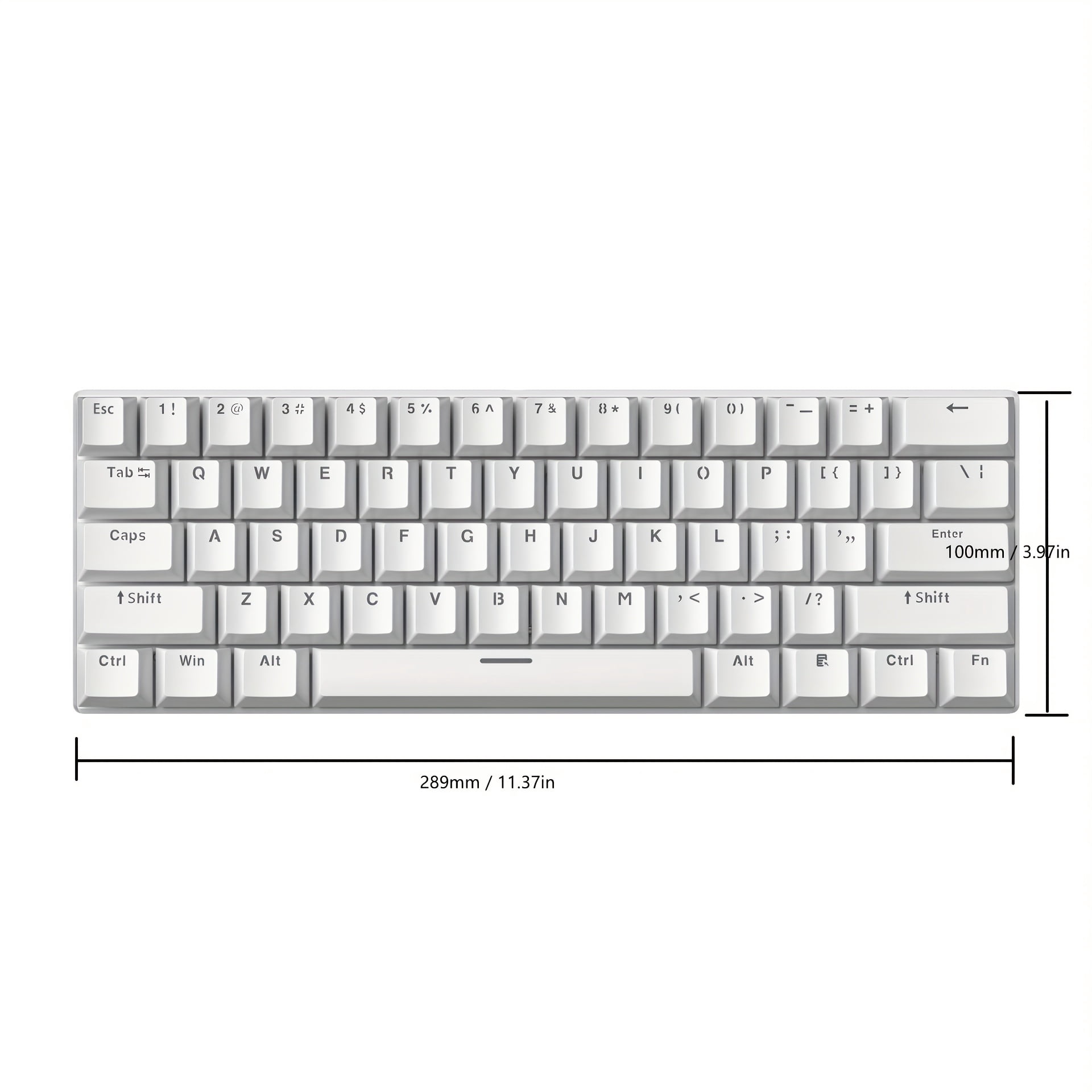 Fanruina Wired 60% Mechanical Gaming Keyboard, ultra-compact 61 keys layout with crisp blue switches