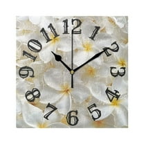 Egg Flowers Wall Clock Square Silent Non Ticking Battery Operated Clock for Home Bathroom Kitchen Bedroom Living Room
