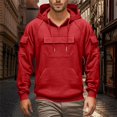thumbnail image 2 of Blekii Men's Cargo Pocket Hoodie, Utility Style Pullover Sweatshirt, Large Pocket Detail on Chest, Durable Casual Top for Work Or Outdoor Use, Rugged Streetwear Look, Functional for, 2 of 8