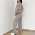 thumbnail image 5 of Mifsaly Womens Sweatsuits 2 Piece Outfit Zip Up Cropped Bomber Jacket and Wide Leg Sweatpants Fall Winter Y2K Street Workout Lounge Matching Outfits, 5 of 6