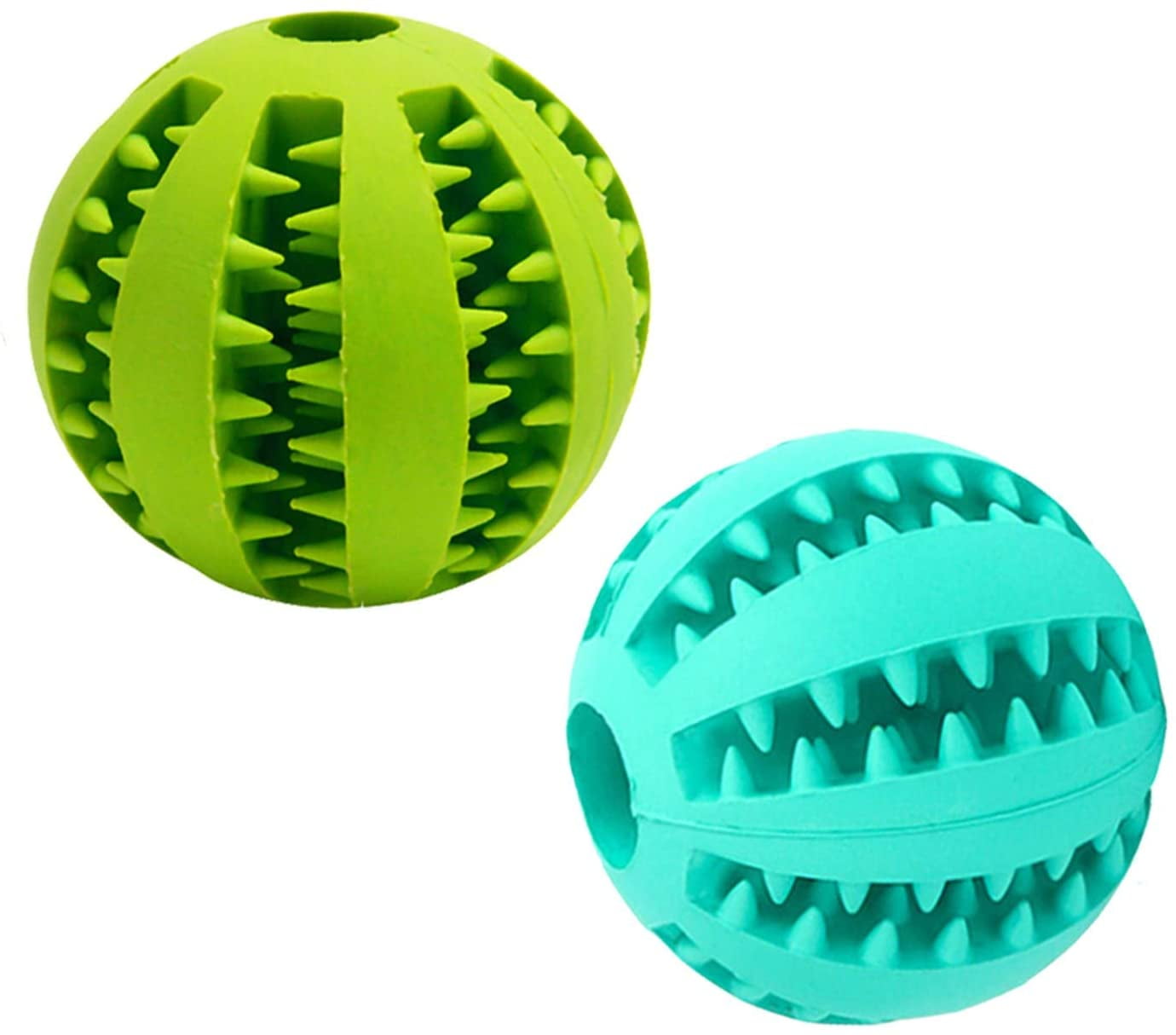Dog Toy Ball, 2 NonToxic Rubber Candy Balls, Dog Ball for Cleaning Teeth and Puppy Games, Ball