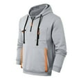 thumbnail image 4 of Men's Fashion Hoodies & Sweatshirts Winter Hoodies for Men Men's Zip Up Hoodie With Pocket Solid Color Pullover Lined Comfortable Casual Streetwear Sweatshirt for Winter, 4 of 6