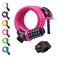 thumbnail image 1 of Ndakter Bike Lock 4/5.6 Feet Bicycle Cable High Security 5 Digit Resettable Combination Coiling Bicycle Lock Heavy Duty Anti Theft Cable With Mounting Bracket 1/2 Inch Diameter (4Ft Pink-12Mm), 1 of 4