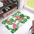 thumbnail image 3 of MKHERT Flamingos with Hawaiian Hibiscus Flowers and Jungle Palm Leaves Doormat Rug Home Decor Floor Mat Bath Mat 30x18 inch, 3 of 3