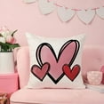 thumbnail image 2 of Valentines Day Pillow Covers 20x20 Pink Heart Love Valentines Day Pillows Winter Holiday Pillow Covers 20x20 Outdoor Pillowcase for Home Decor 16, 2 of 6
