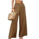 thumbnail image 4 of Sunloudy Pantalones de pierna ancha para mujer, pantalones plisados sueltos casuales de color sólido de cintura alta, caqui/negro/verde claro/blanco/verde/rojo vino Sunloudy  moda, 4 of 8