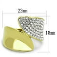 thumbnail image 2 of Womens Gold Rings Two-Tone IP Gold (Ion Plating) 316L Stainless Steel Ring with Top Grade Crystal in Clear TK1912, 2 of 4