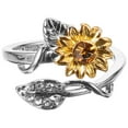 thumbnail image 1 of Miangastore Bague en Forme de Tournesol et Marguerite Réglable 1Pcs 0.8x0.8in, 1 of 8