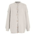 thumbnail image 5 of idosla Womens Cardigan Sweaters Casual Lightweight Long Sleeve Button Up Knit Oversized 2025 Fall Outwear (Beige, M), 5 of 7