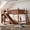 Antique Natural, variant on HICOMILA Queen Loft Bed with Storage Shelves, Wardrobe and Slide